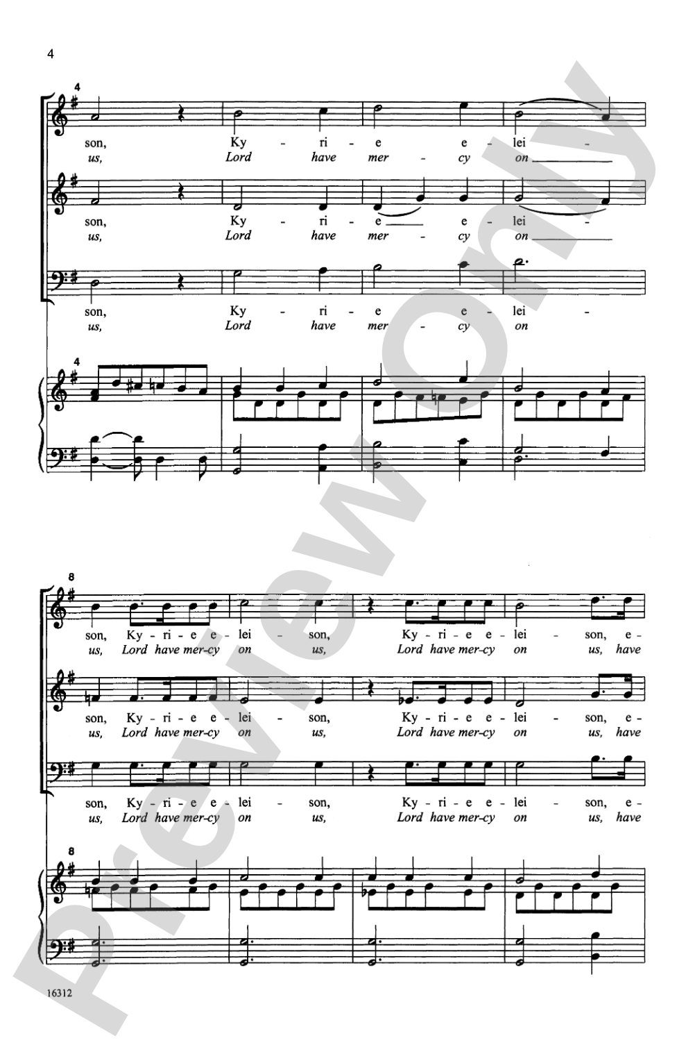 Kyrie (from <i>Mass in G</i>): SAB Choral Octavo