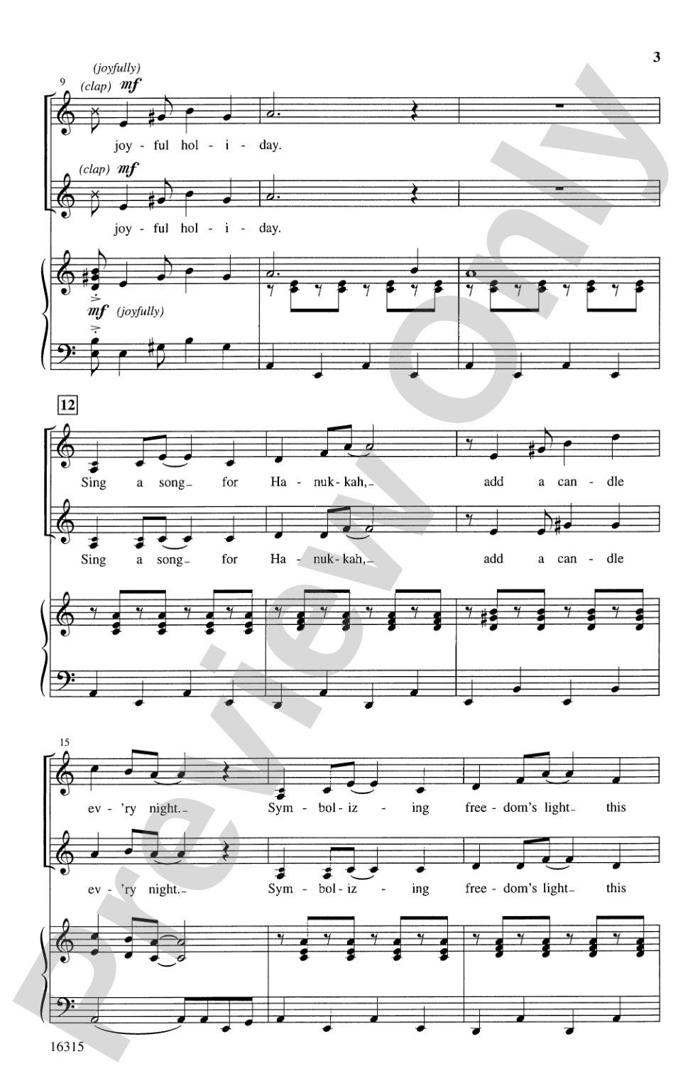 Sing for Hanukkah (Hevenu Shalom): 2-Part Choral Octavo