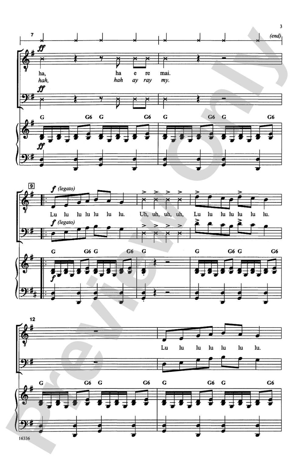 Tahiti: TTBB Choral Octavo