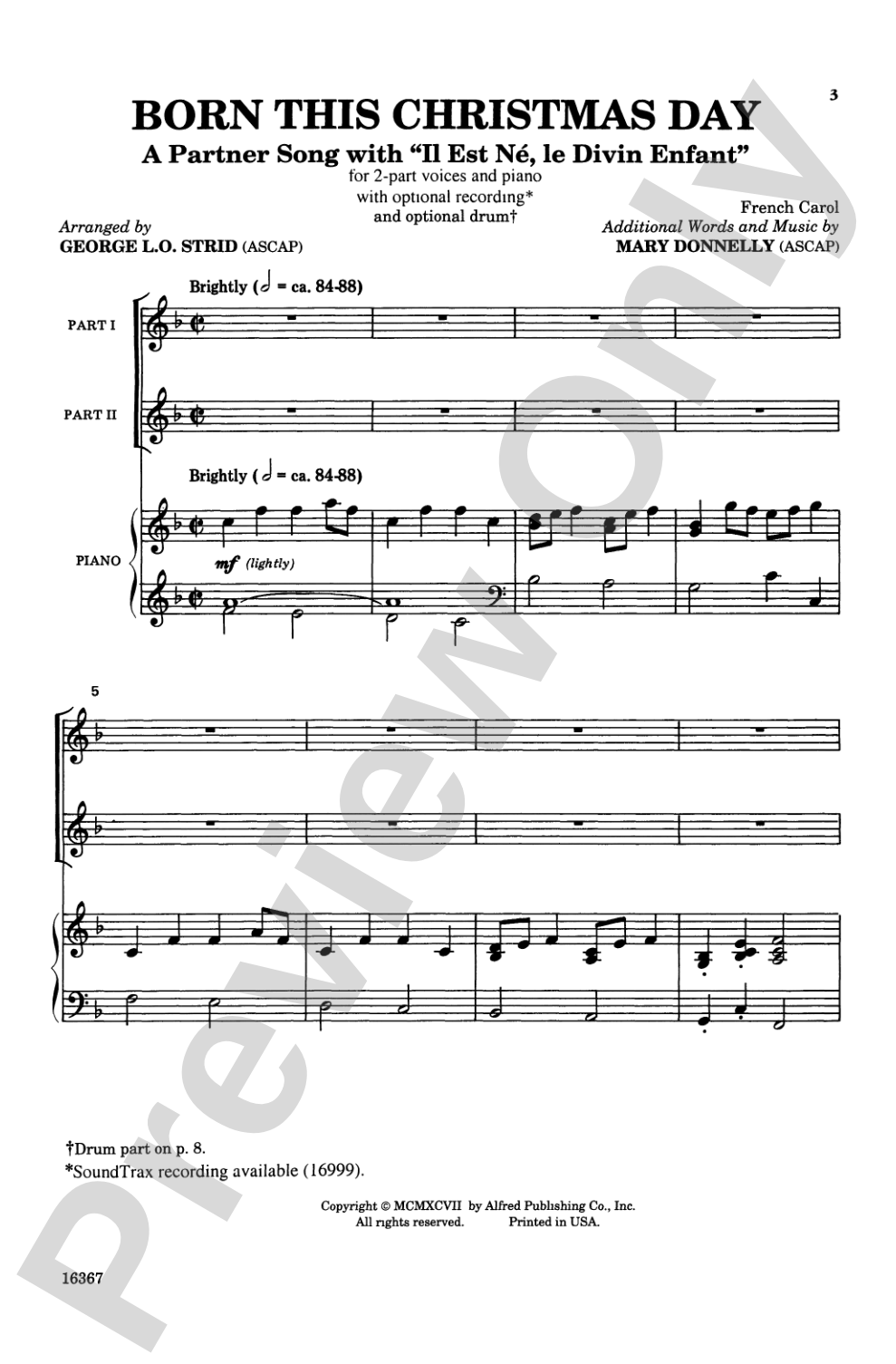 Born This Christmas Day (Il Est Né): 2-Part Choral Octavo
