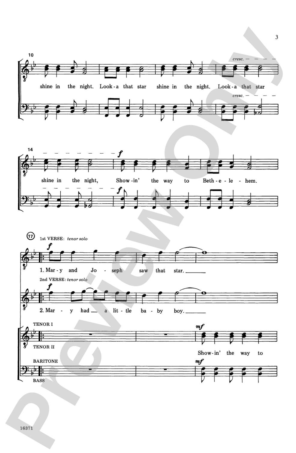 Look-A That Star: TTBB, <I>a cappella</I> Choral Octavo