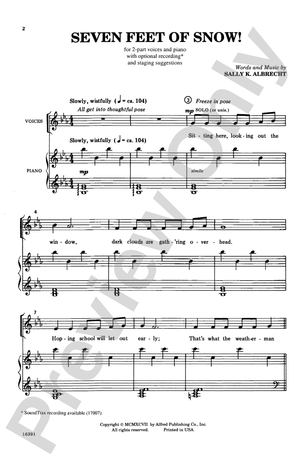 Seven Feet of Snow: 2-Part (with Opt. Staging) Choral Octavo