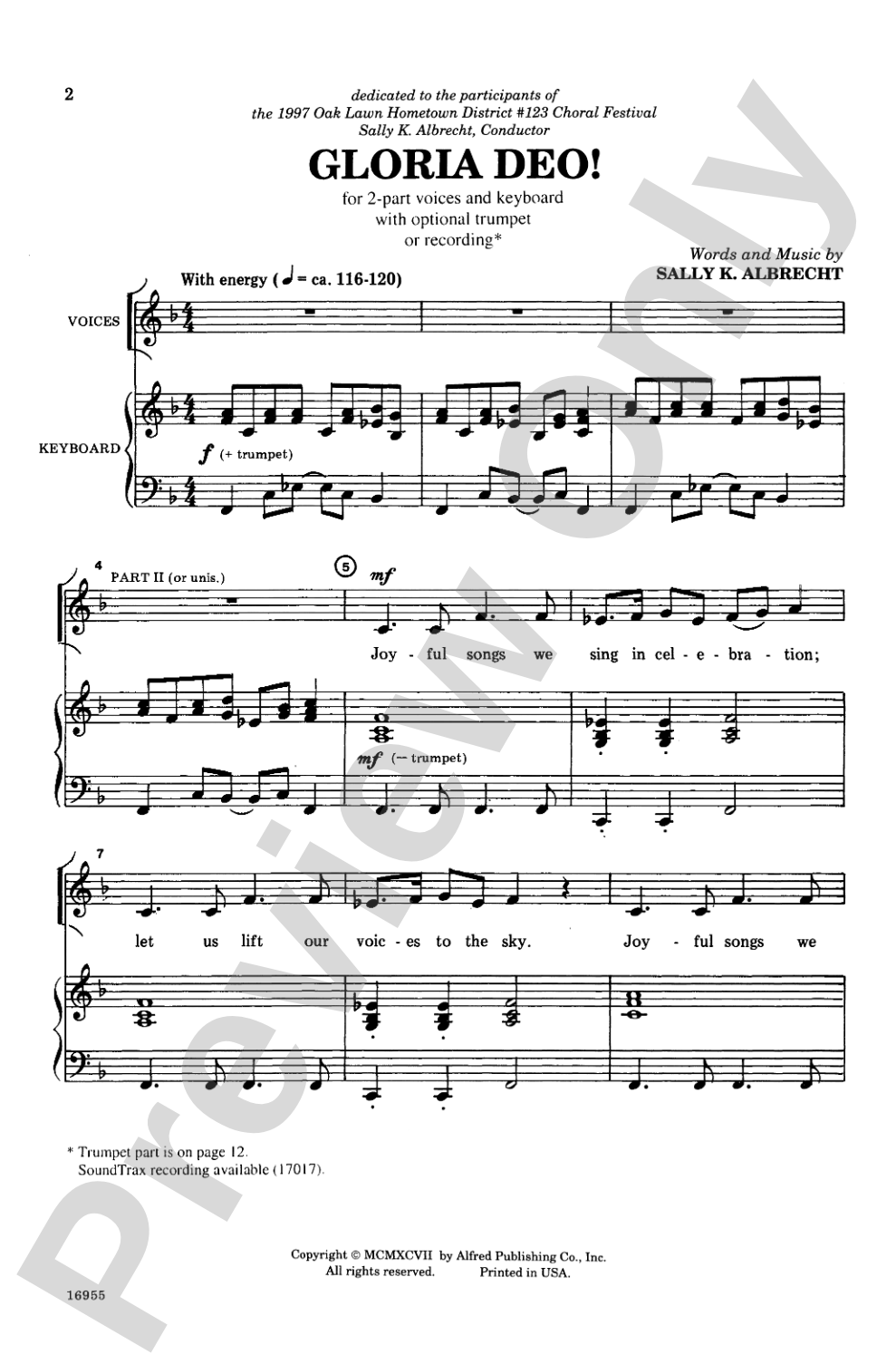 Gloria Deo: 2-Part (with Trumpet) Choral Octavo