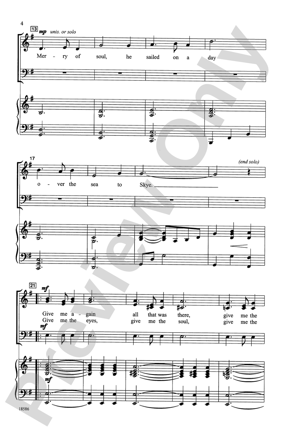 Skye Boat Song: SAB Choral Octavo