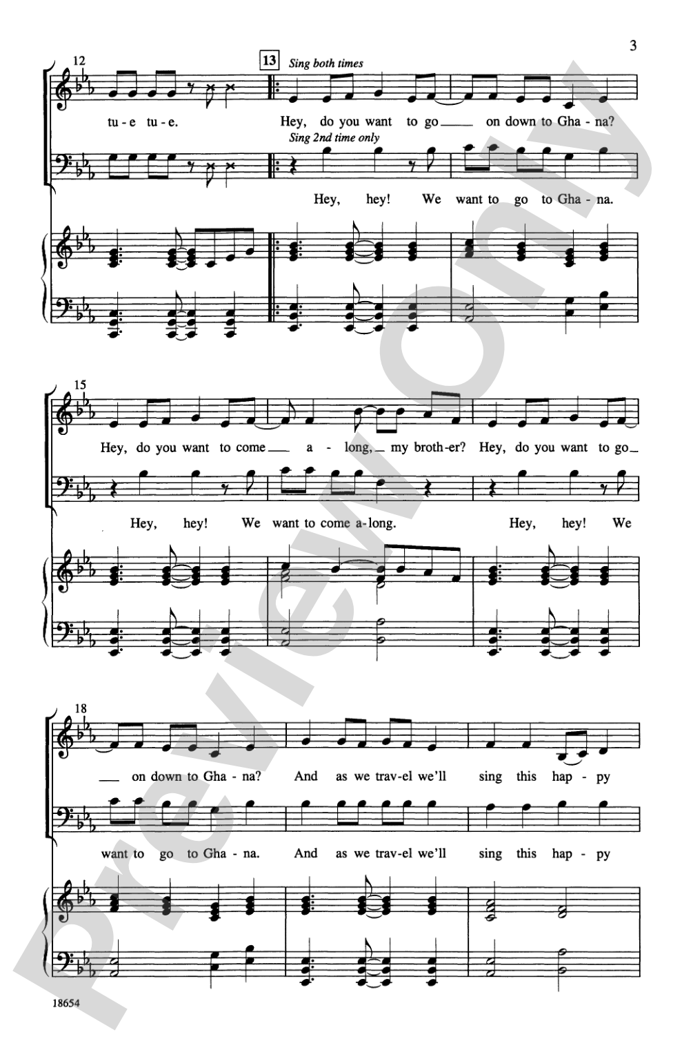 Obwisana (Goin' to Ghana): 3-Part Mixed Choral Octavo