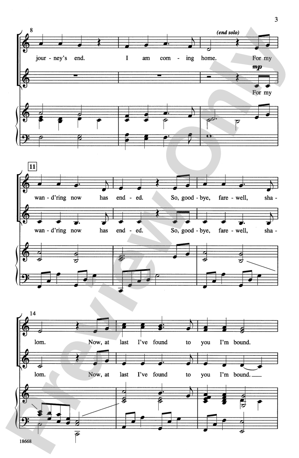 Coming Home: SSA Choral Octavo