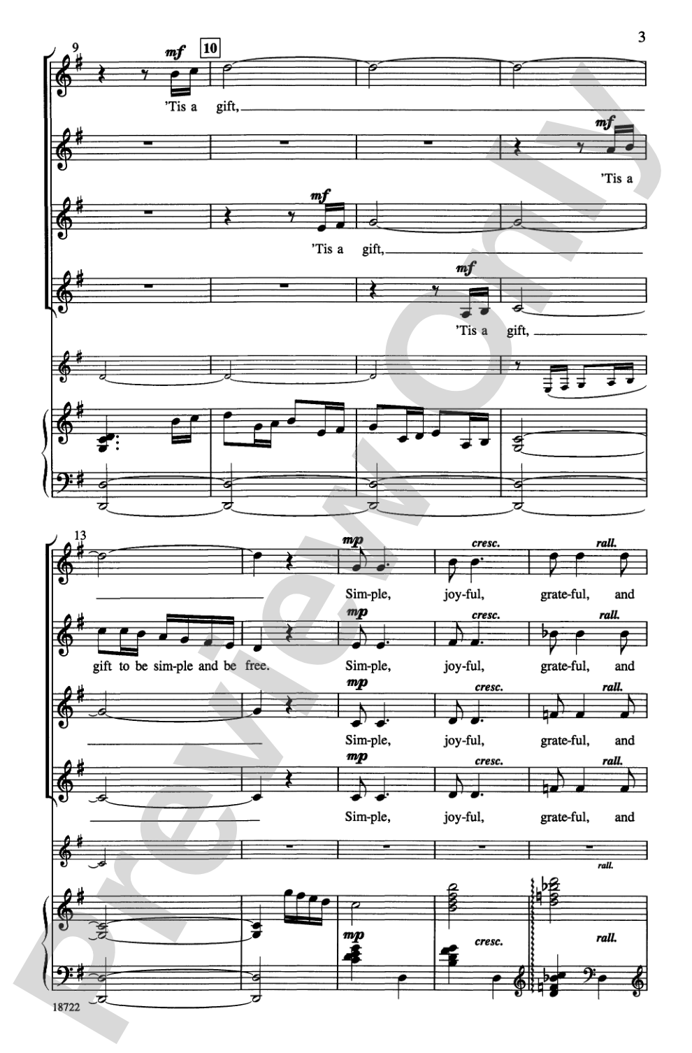 Simple Gifts: SSAA Choral Octavo