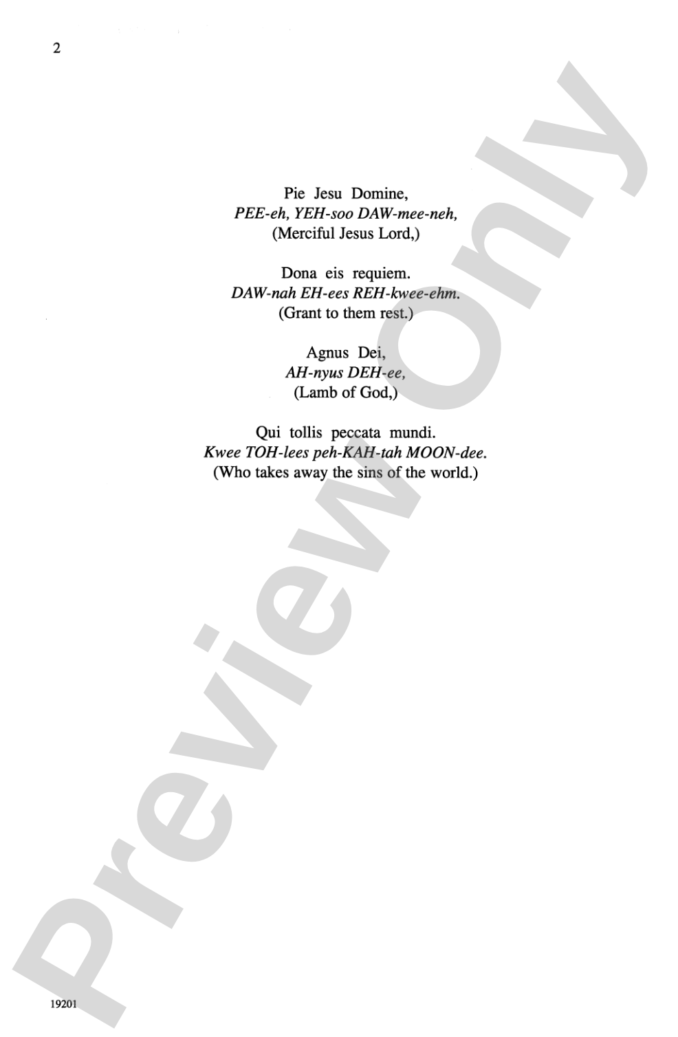 Pie Jesu: SAB Choral Octavo