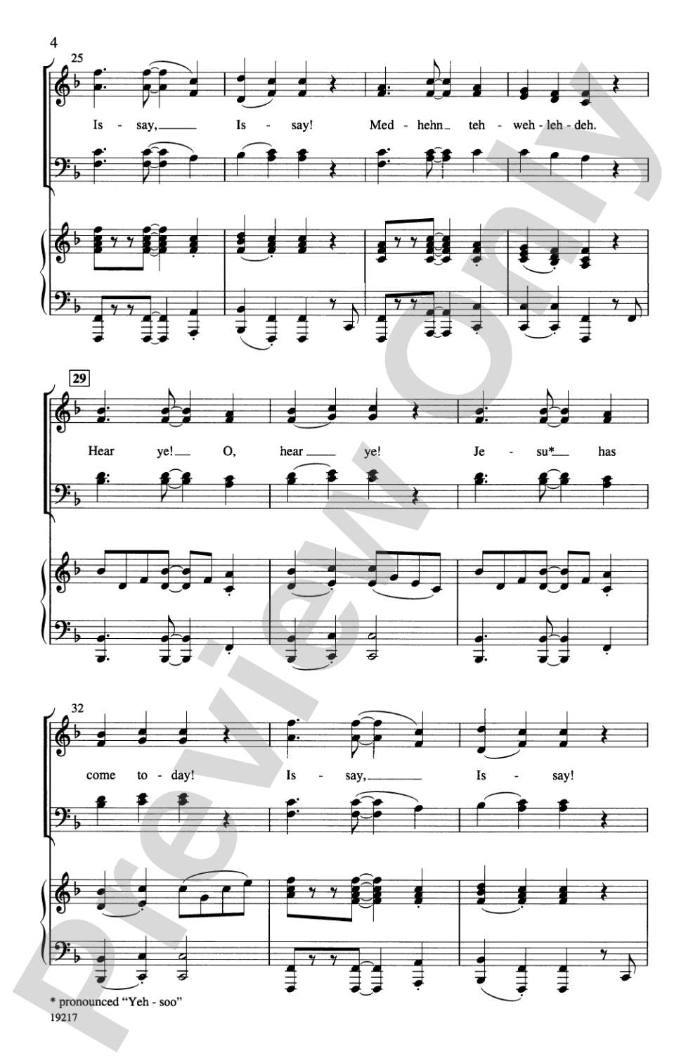 Issay, Issay! (Hear Ye, Hear Ye!): SATB Choral Octavo