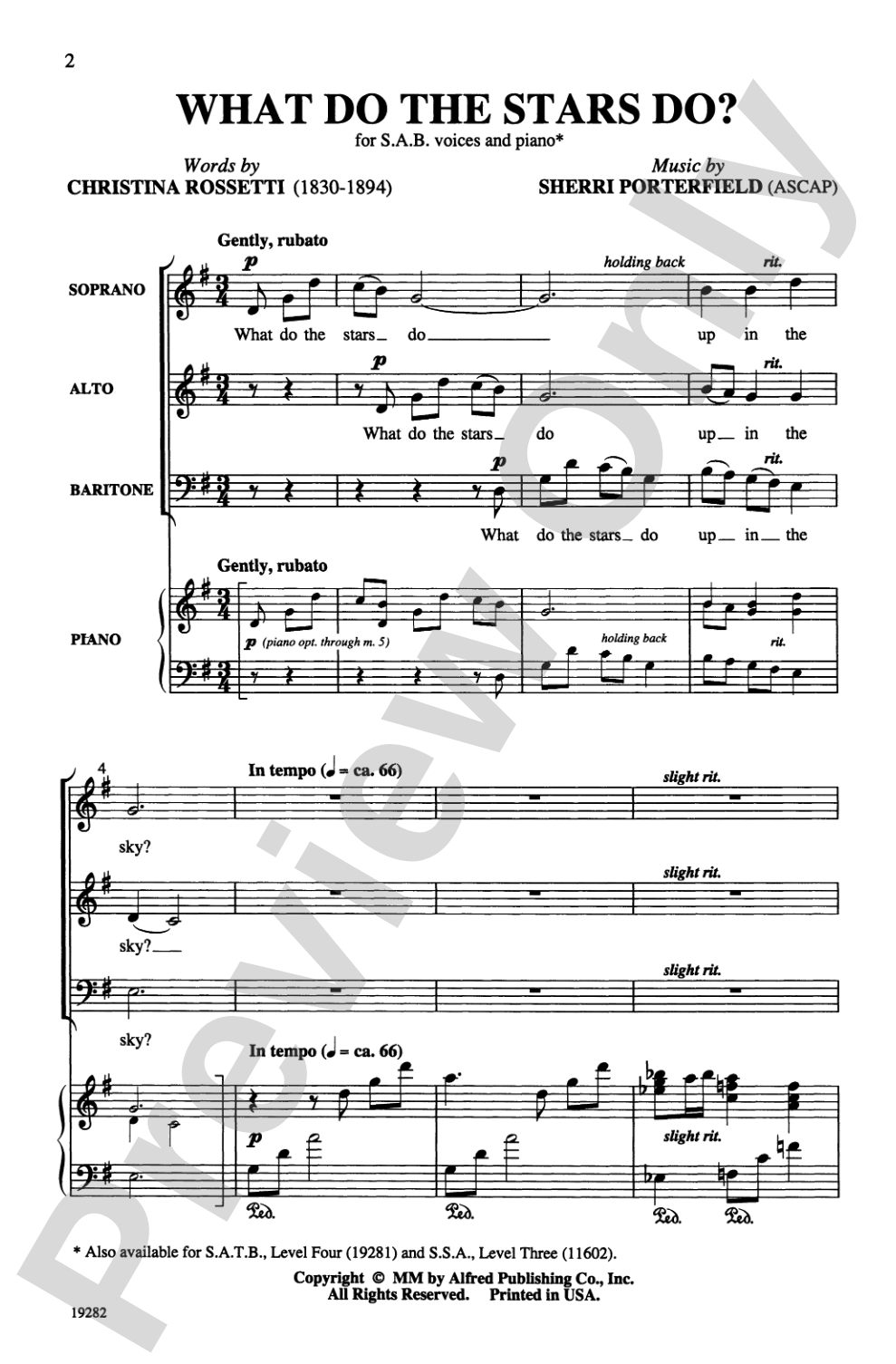 What Do the Stars Do?: SAB Choral Octavo