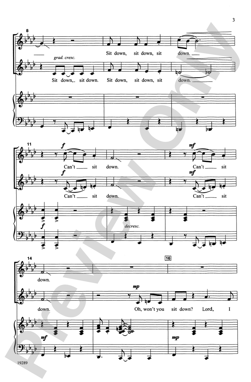 Sit Down!: 2-Part Choral Octavo