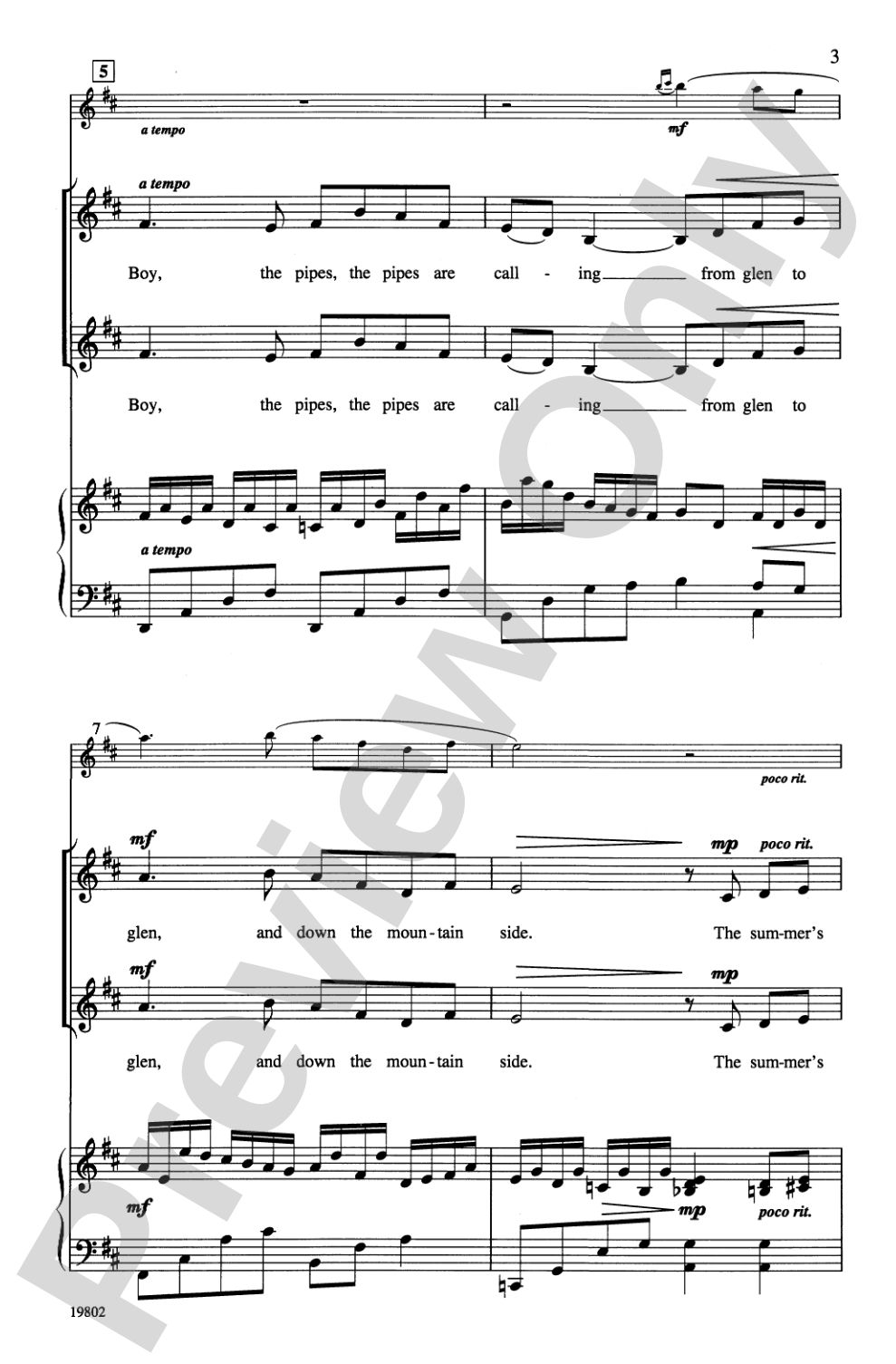 Danny Boy: SSAA Choral Octavo