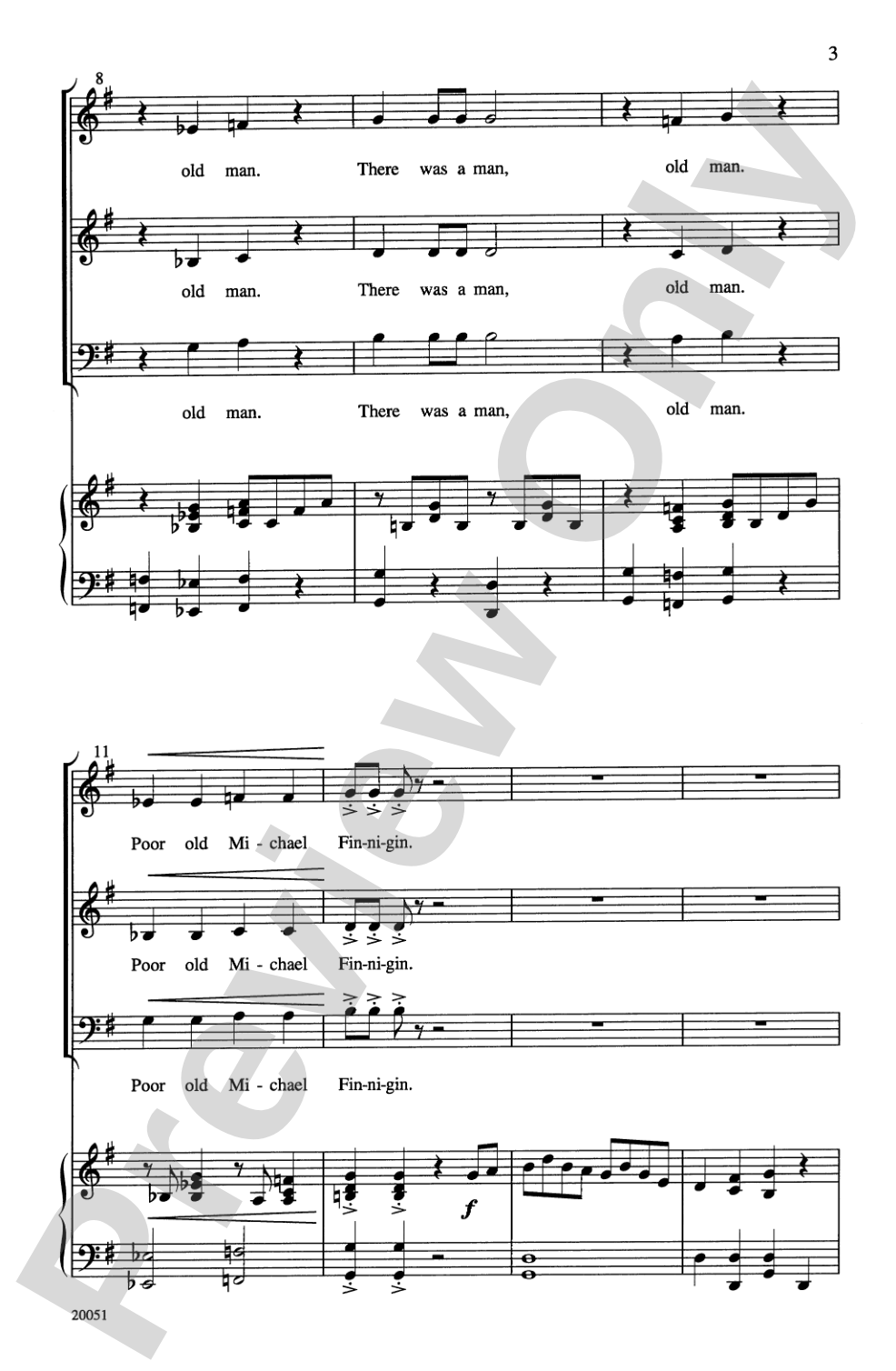 Michael Finnigin: 3-Part Mixed Choral Octavo