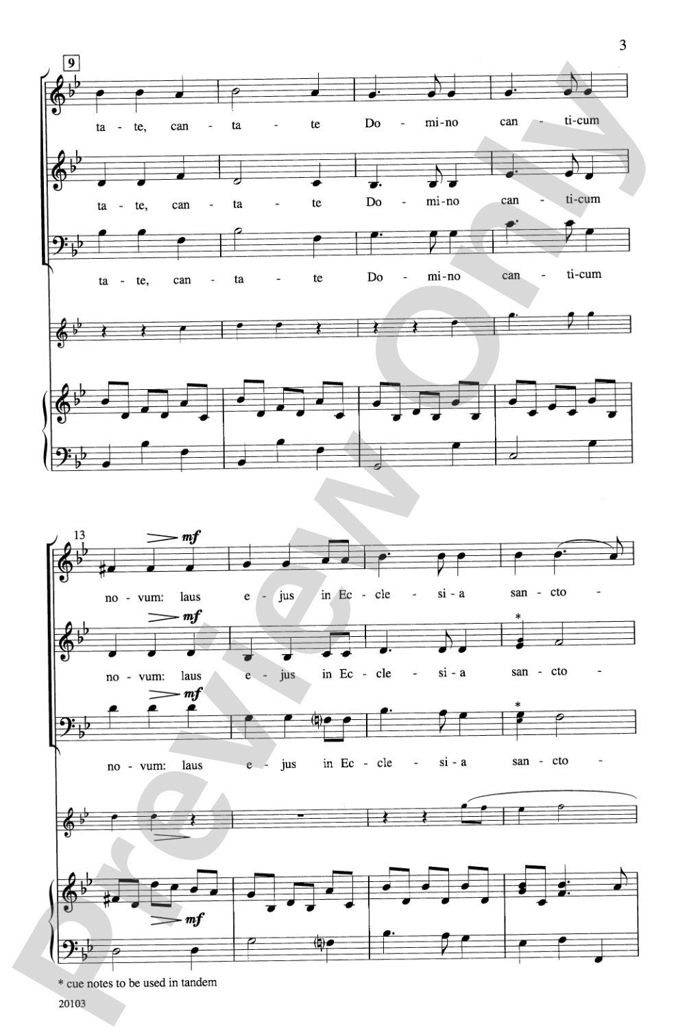 Cantate Domino: 3-Part Mixed Choral Octavo