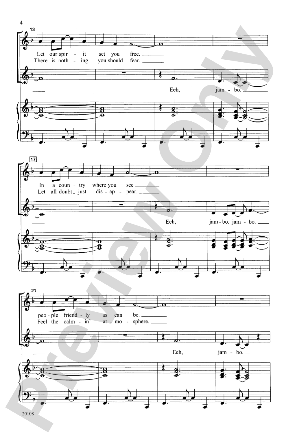 Jambo, Karibu Kwa Afrika: 2-Part Choral Octavo