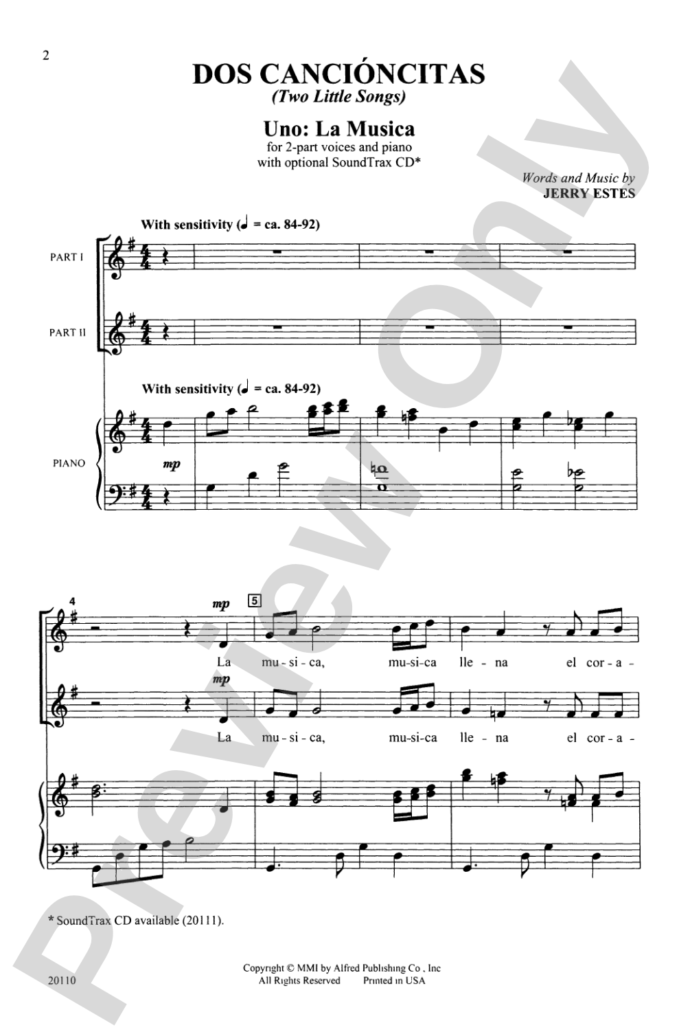 Dos Cancioncitas: 2-Part Choral Octavo