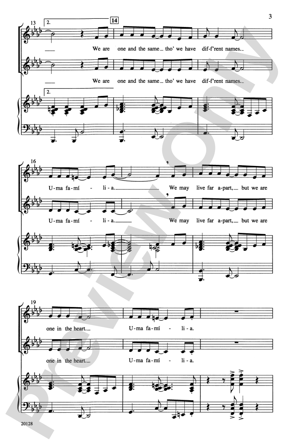 Uma Familia: 2-Part Choral Octavo
