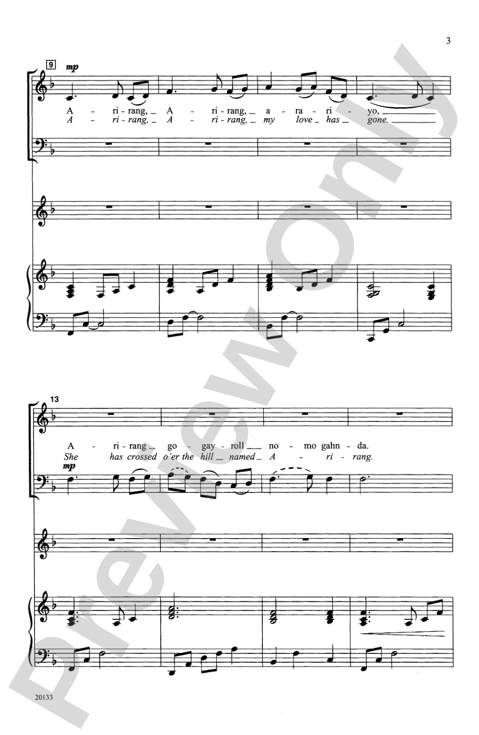 Arirang (Korean Folk Song): SATB Choral Octavo