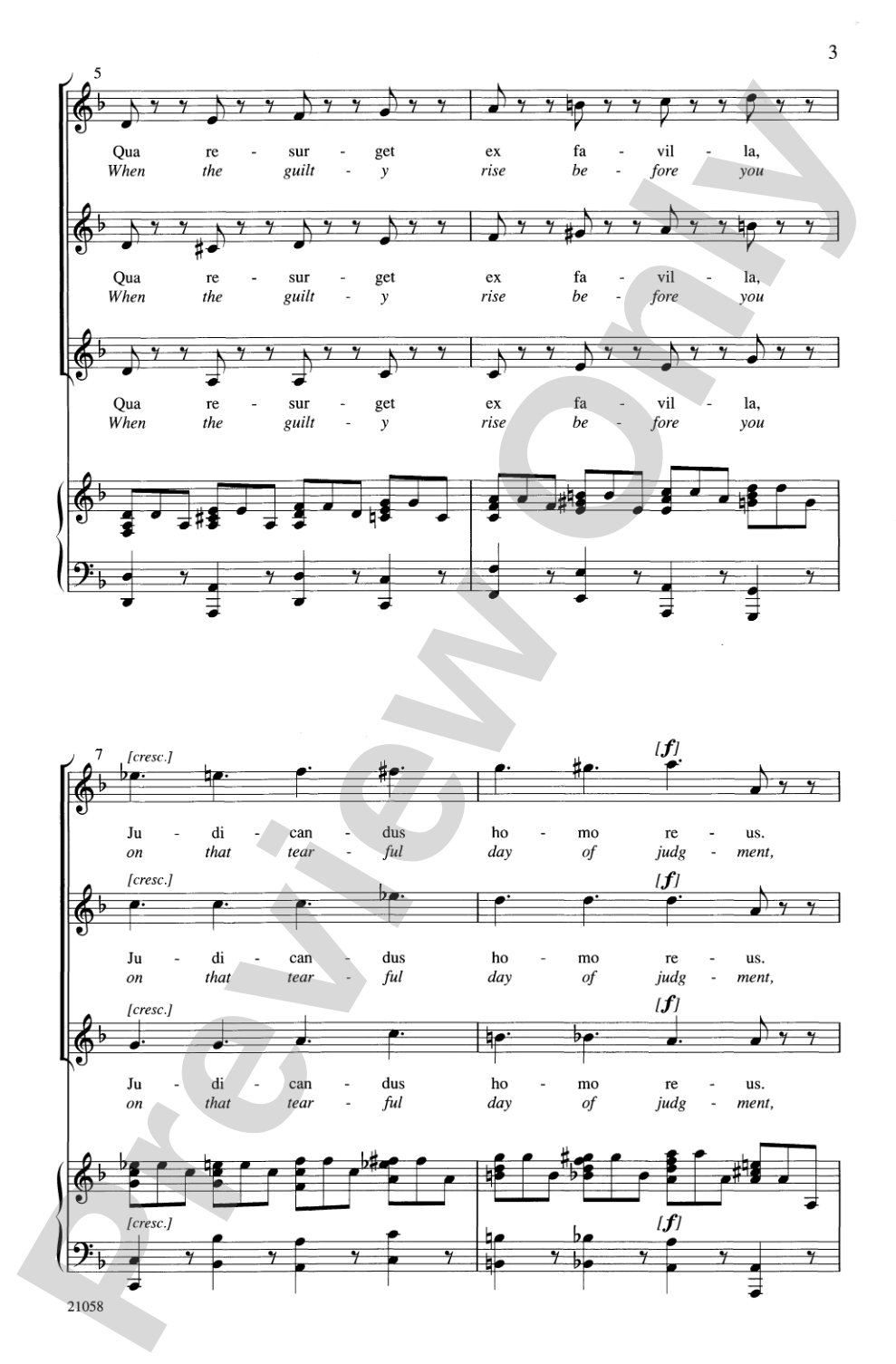 Lacrimosa (from <i>Requiem</i>): SSA Choral Octavo
