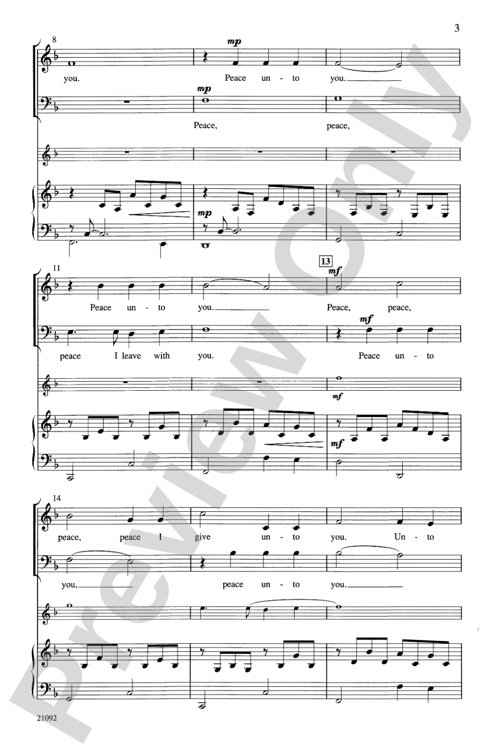 Peace I Leave with You: SAB (with Opt. Sign Language) Choral Octavo