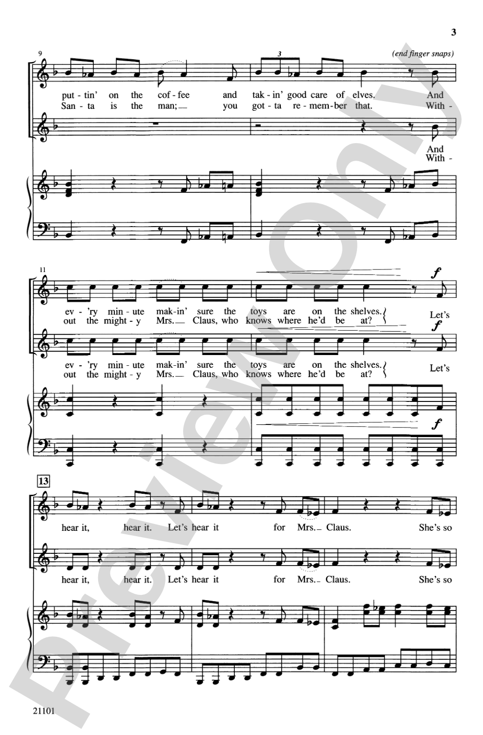 Let's Hear It for Mrs. Claus!: 2-Part Choral Octavo