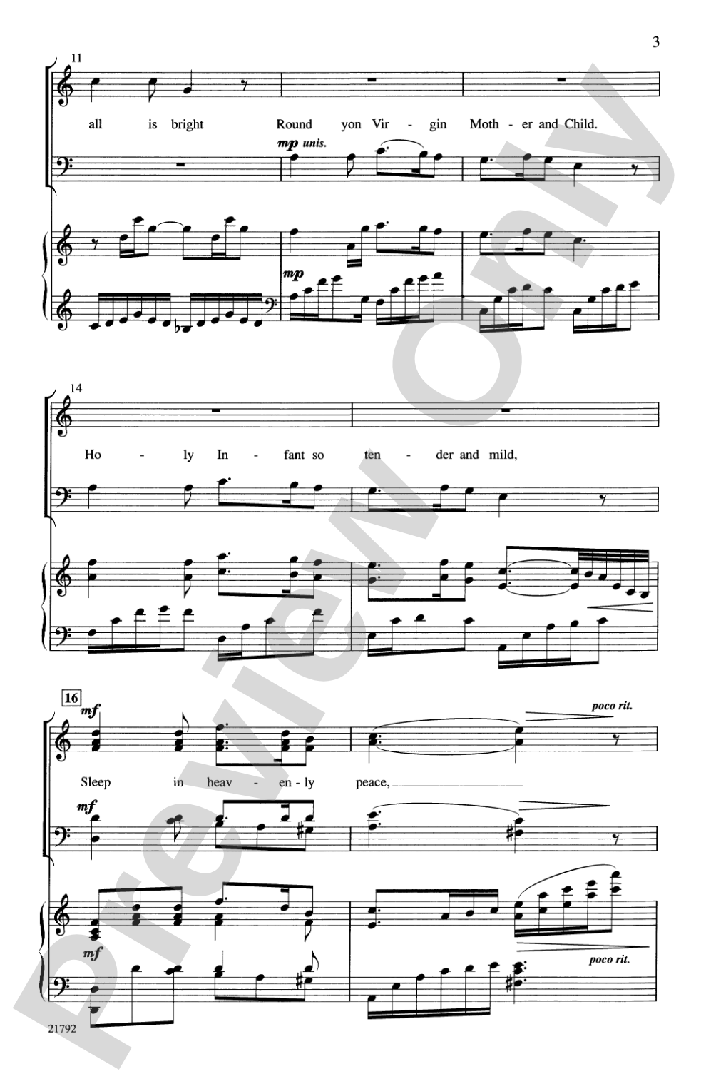 Silent Night: SATB Choral Octavo