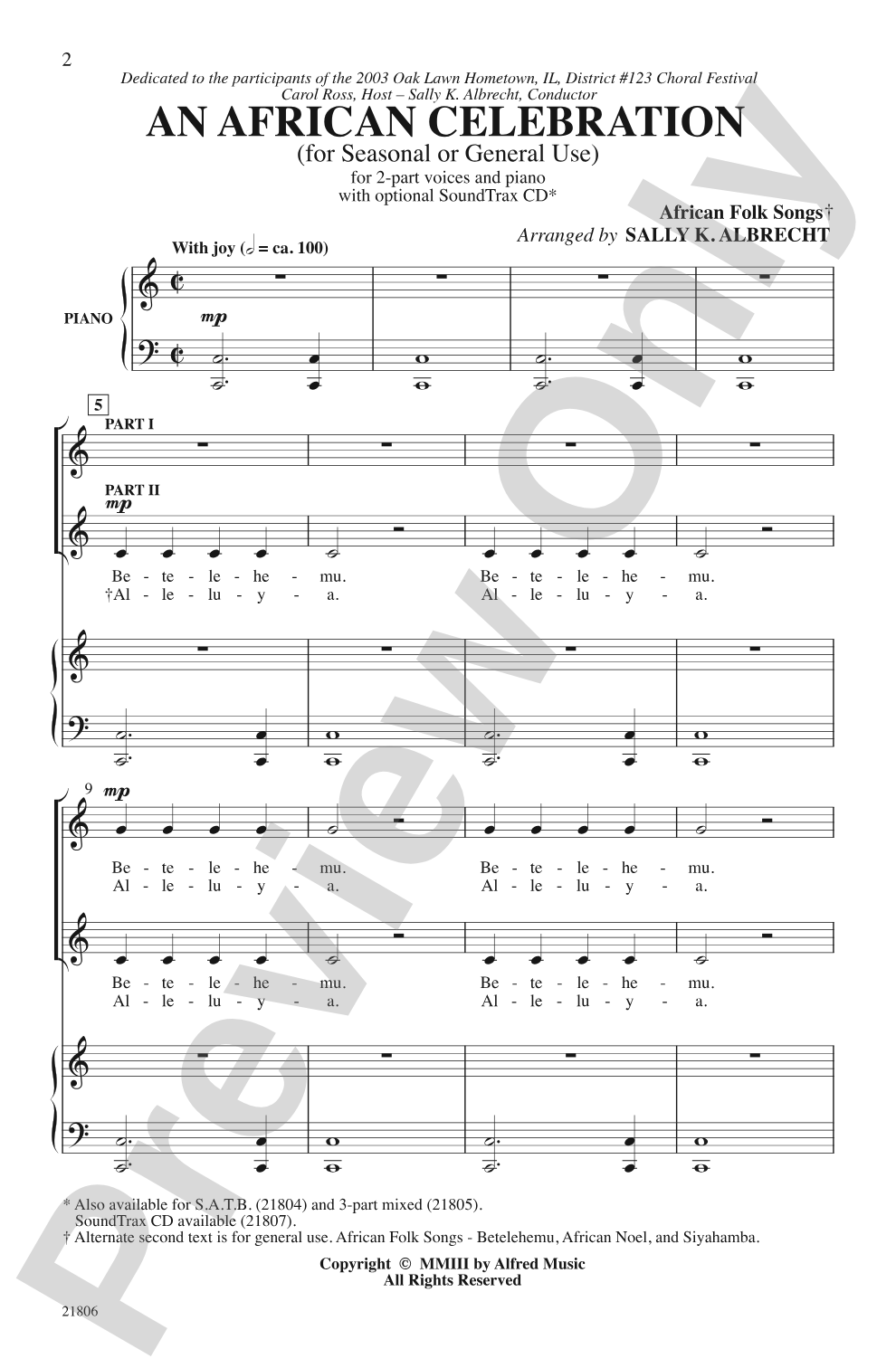 An African Celebration: 2-Part Choral Octavo