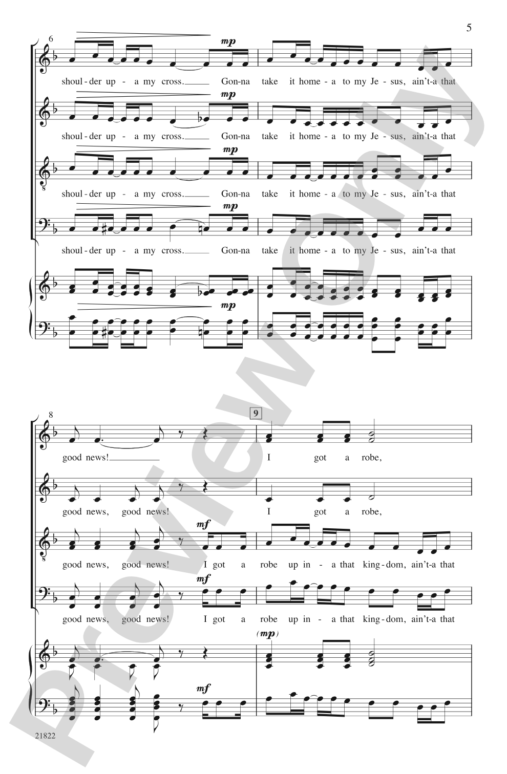 Ain't-a That Good News!: SATB divisi, <I>a cappella</I> Choral Octavo