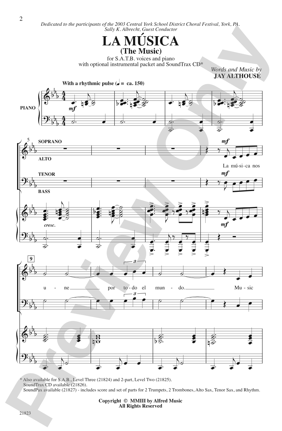 La Musica (The Music): SATB Choral Octavo