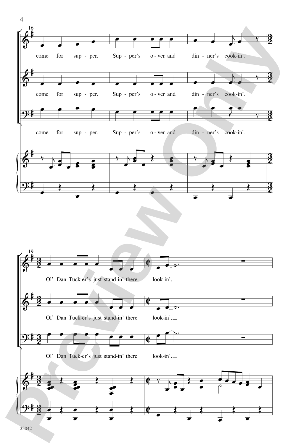 Ol' Dan Tucker: 3-Part Mixed Choral Octavo