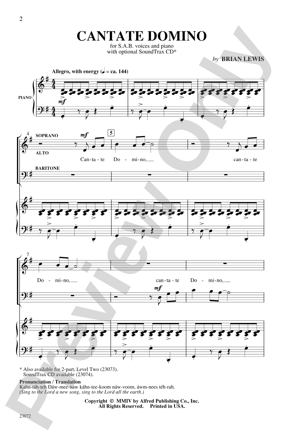 Cantate Domino: SAB Choral Octavo