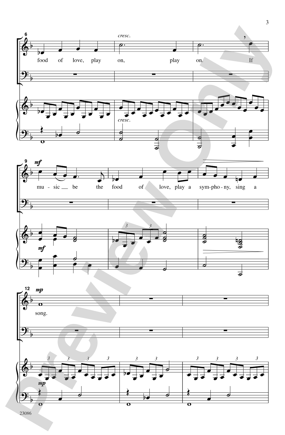 If Music Be the Food of Love: SATB Choral Octavo