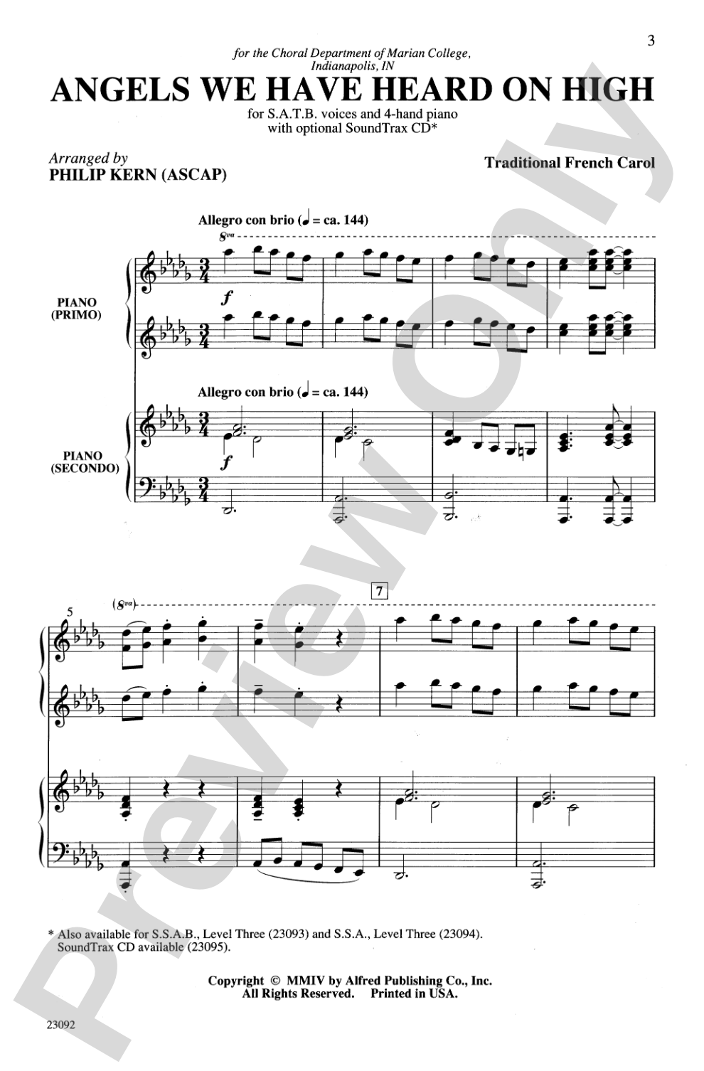 Angels We Have Heard on High: SATB Choral Octavo