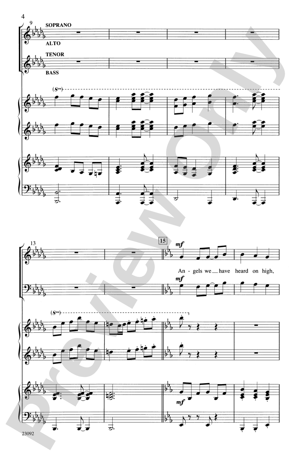 Angels We Have Heard on High: SATB Choral Octavo