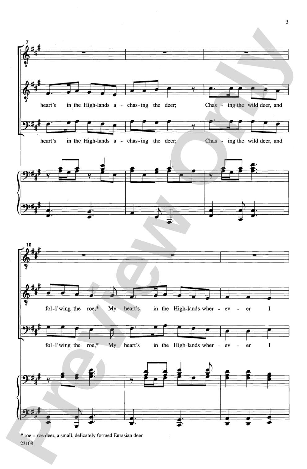 My Heart's in the Highland: (T)TB Choral Octavo
