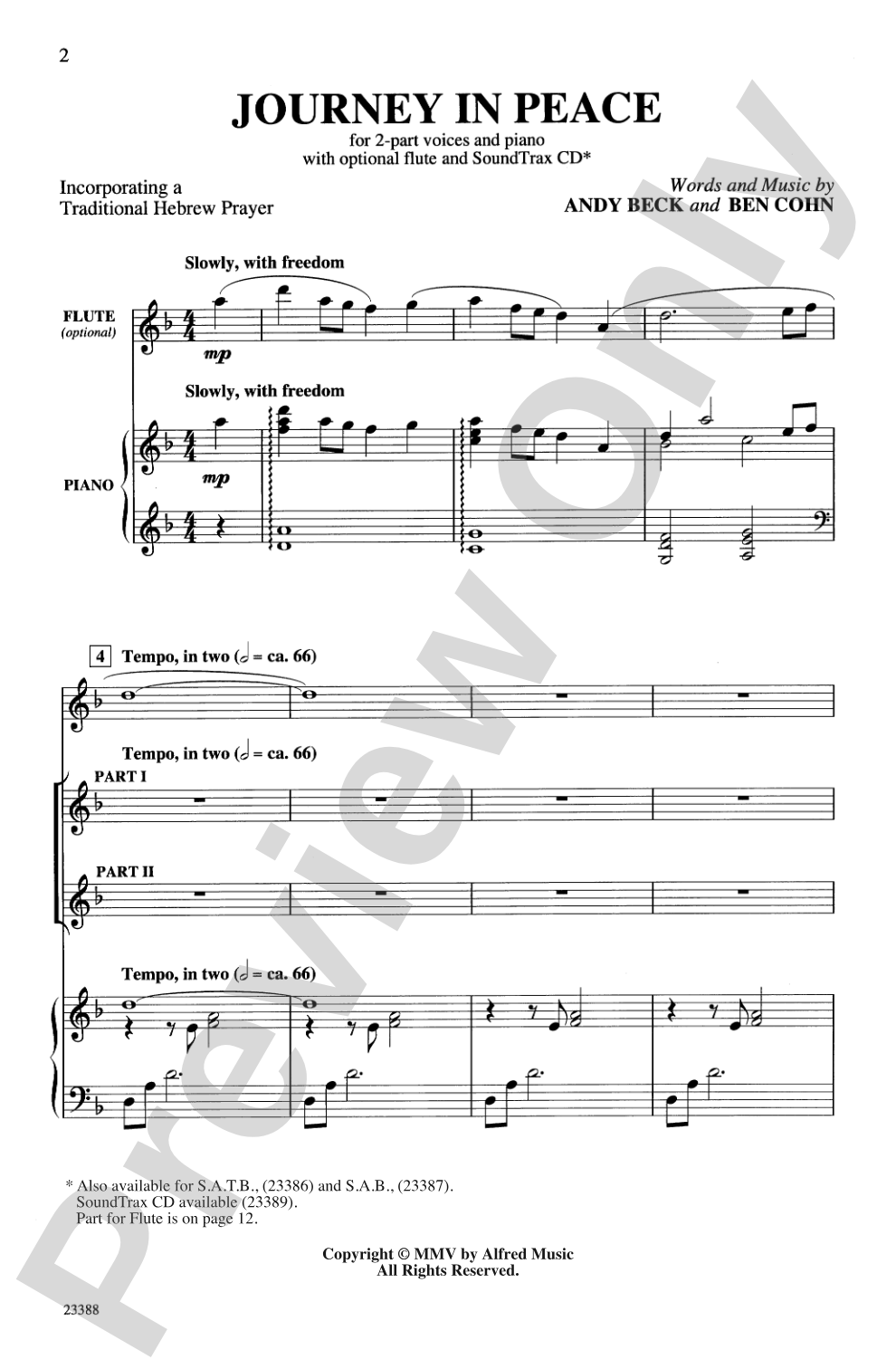 Journey in Peace: 2-Part Choral Octavo