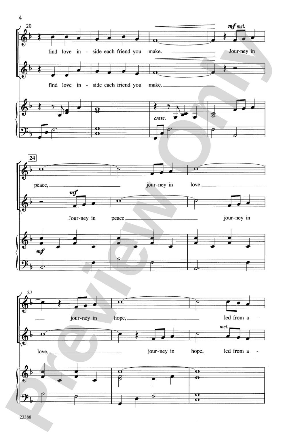 Journey in Peace: 2-Part Choral Octavo