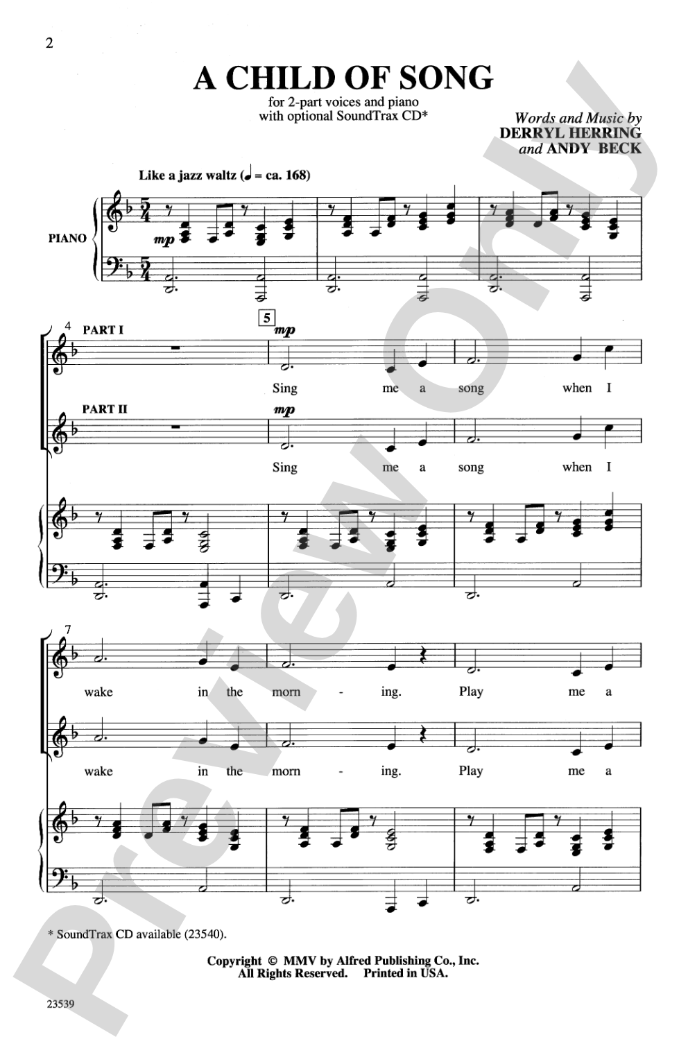 A Child of Song: 2-Part Choral Octavo