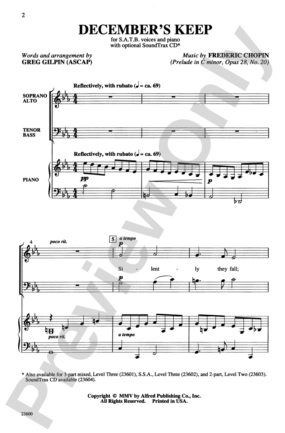 December's Keep: SATB Choral Octavo