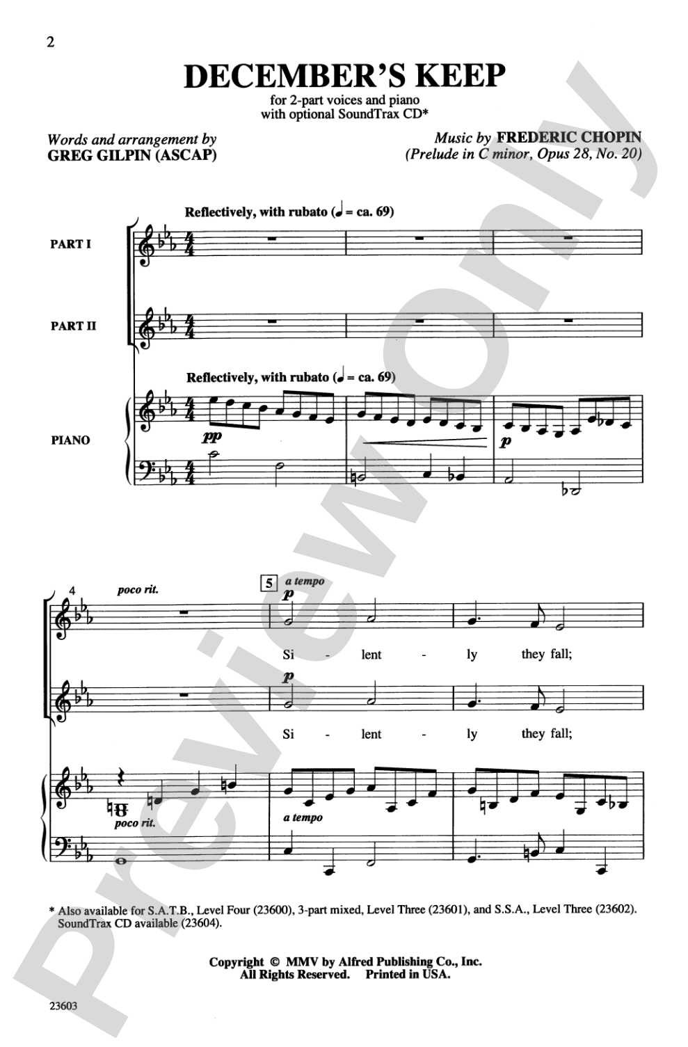 December's Keep: 2-Part Choral Octavo