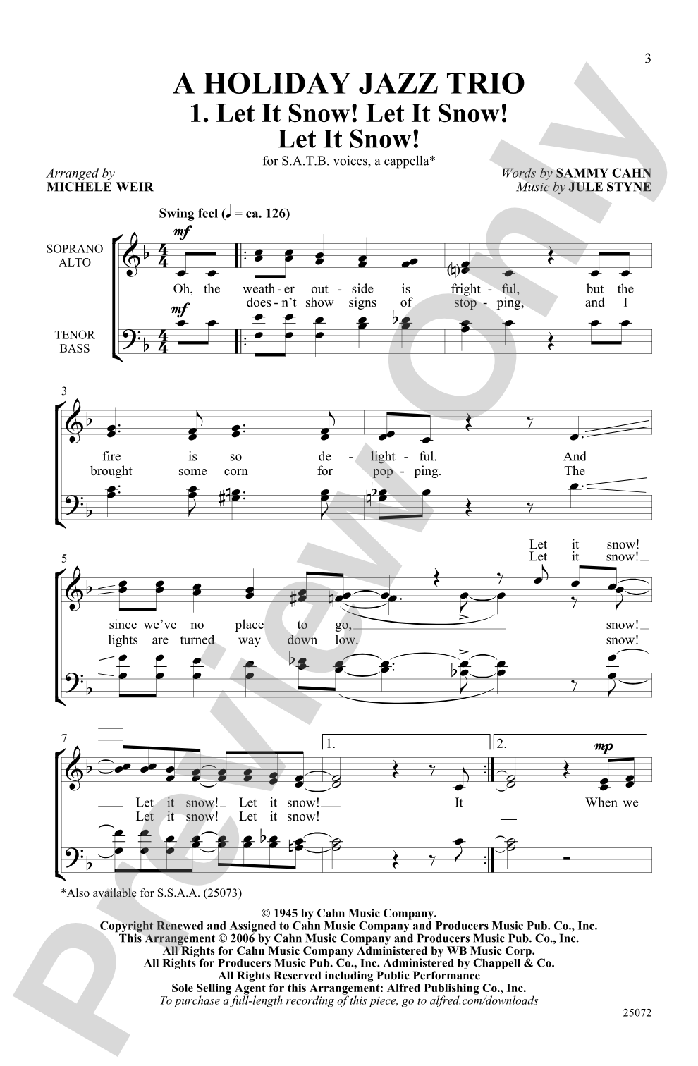 A Holiday Jazz Trio: SATB, <I>a cappella</I> Choral Octavo