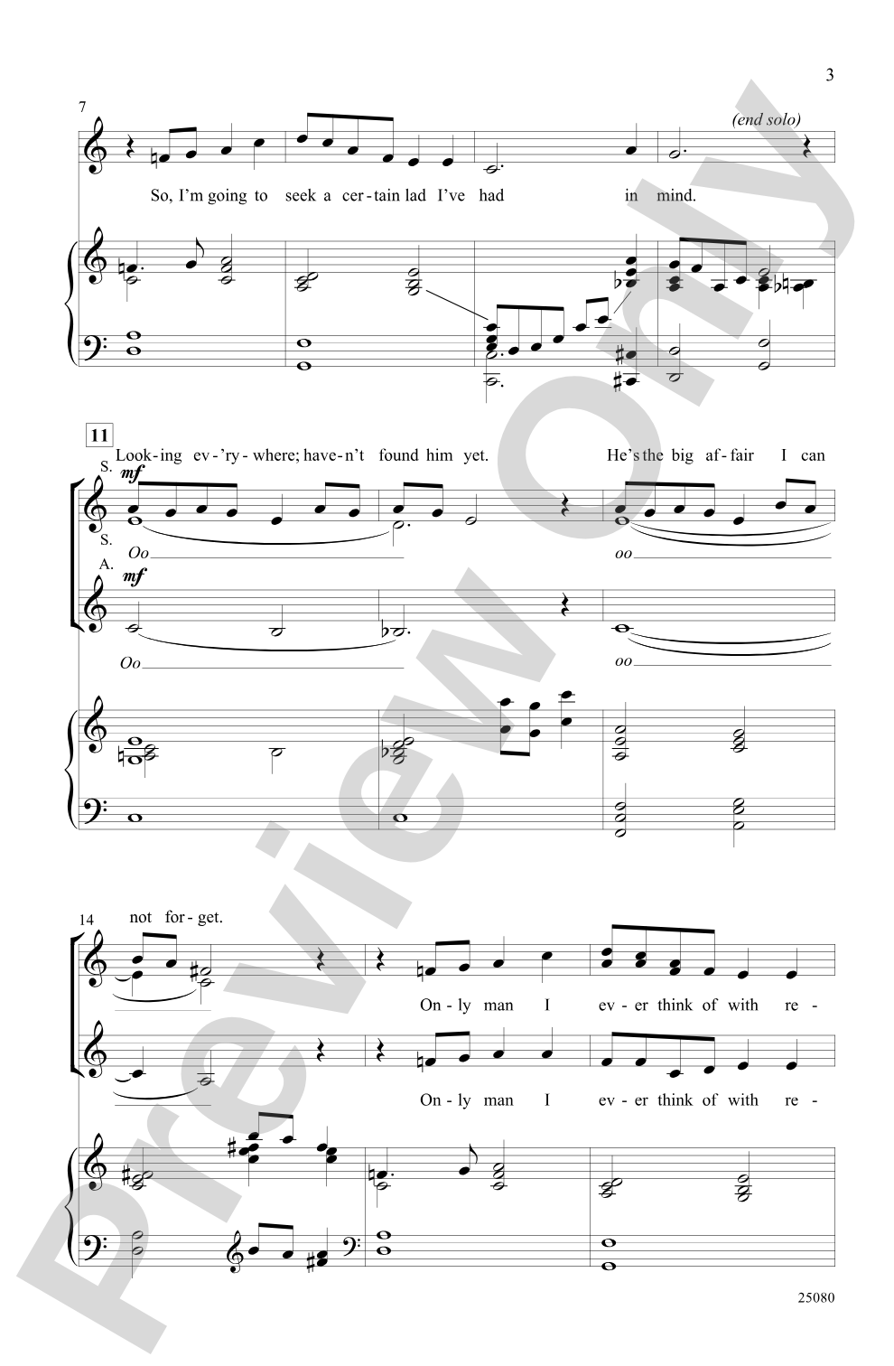 Someone to Watch Over Me: SSA Choral Octavo