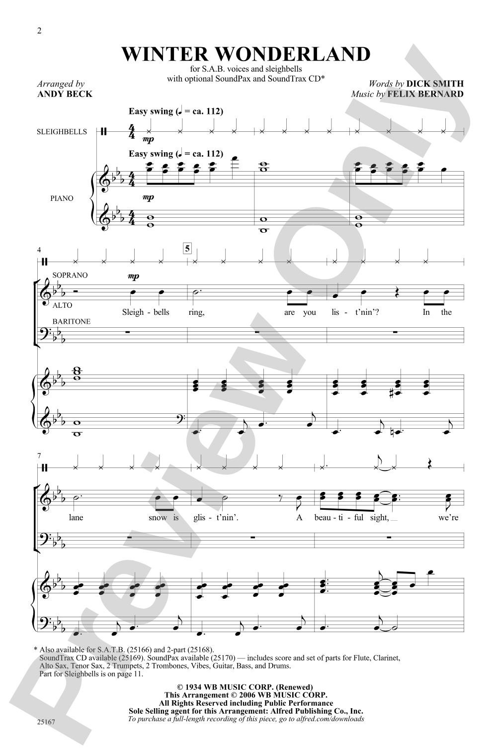 Winter Wonderland: SAB Choral Octavo