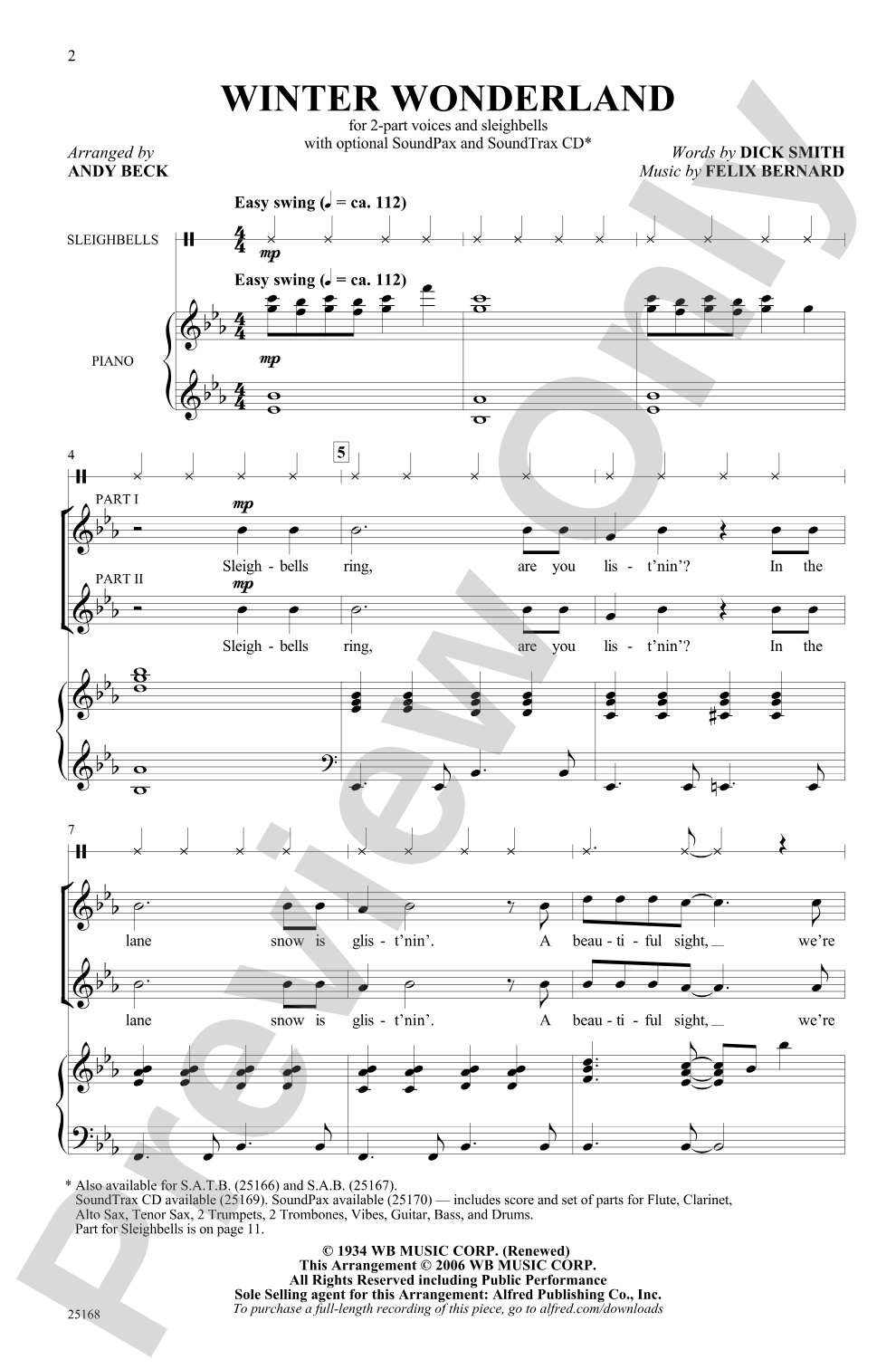 Winter Wonderland: 2-Part Choral Octavo