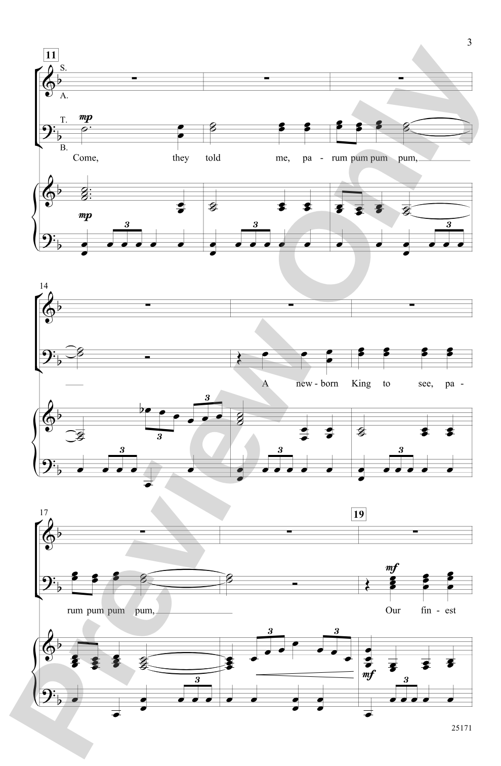 The Little Drummer Boy: SATB Choral Octavo