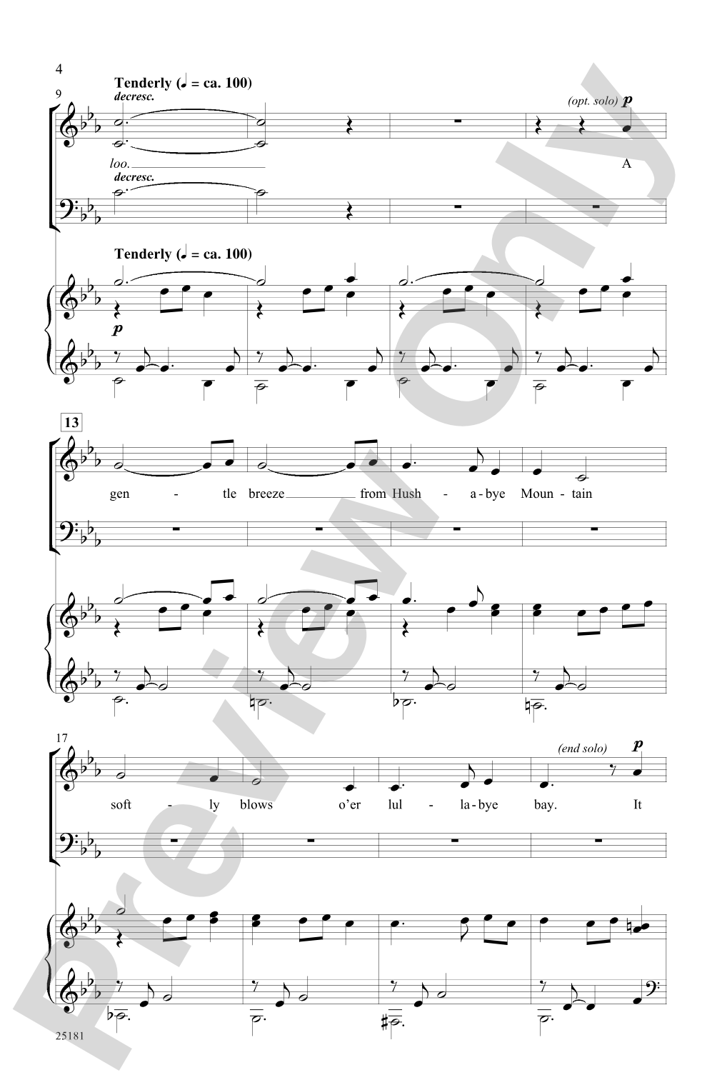 Hushabye Mountain (from the musical <I>Chitty Chitty Bang Bang</I>): SAB Choral Octavo