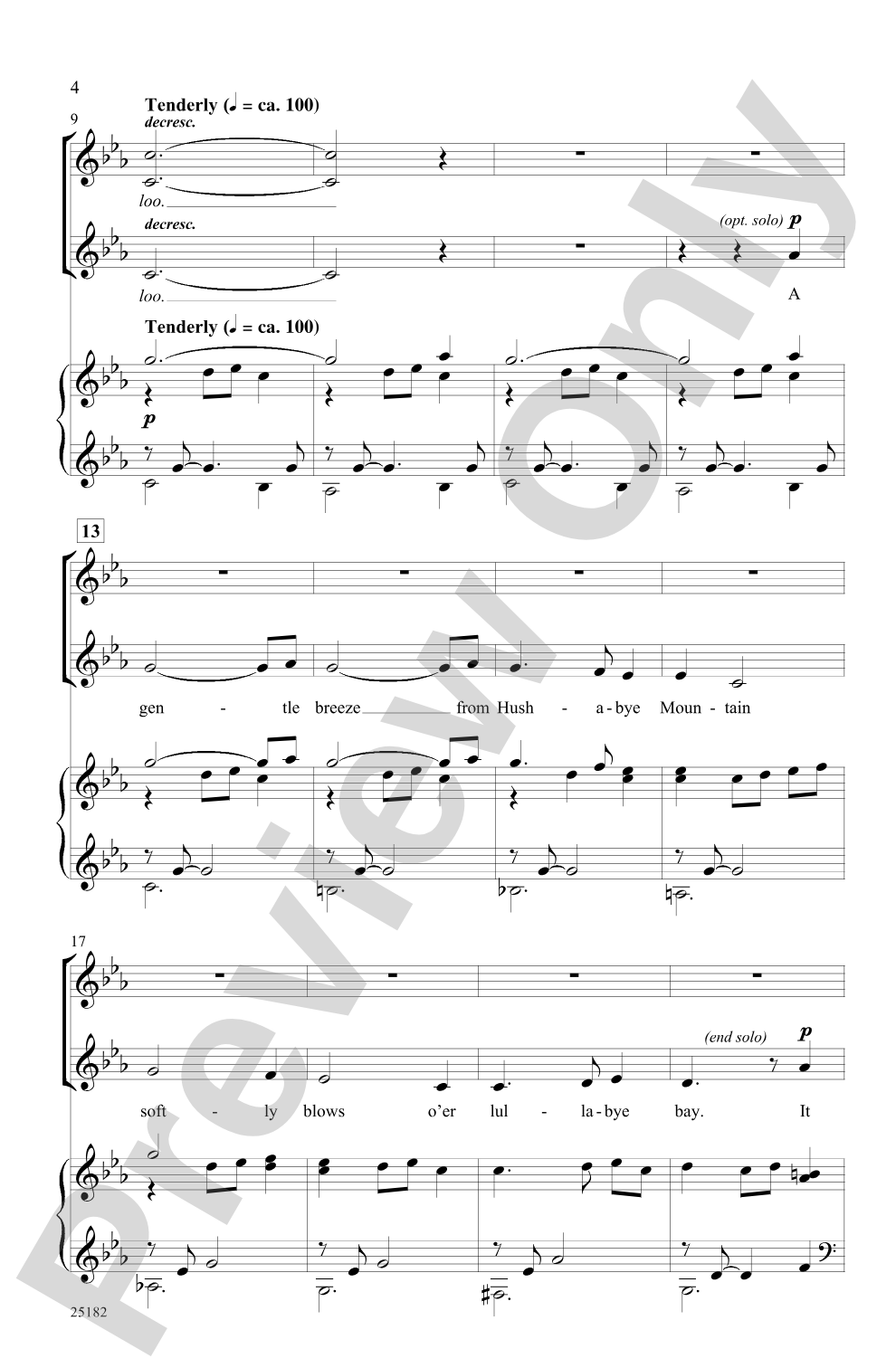 Hushabye Mountain (from the musical <I>Chitty Chitty Bang Bang</I>): SSA Choral Octavo