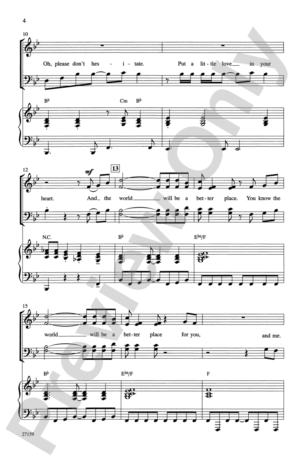 Put a Little Love in Your Heart: SATB Choral Octavo