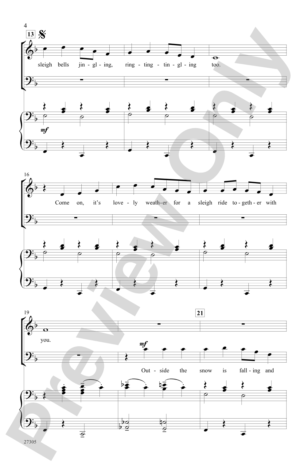 Sleigh Ride: SATB Choral Octavo