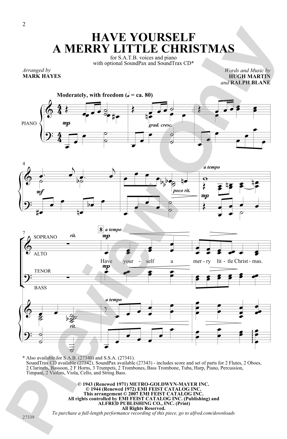Have Yourself a Merry Little Christmas: SATB Choral Octavo